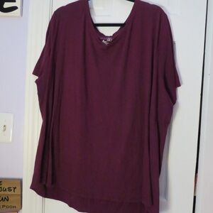 Terra & Sky Rich Plum Short Sleeve Top